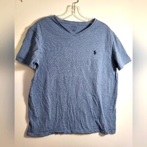 Polo light blue short sleeve tee with logo women's M  #1797